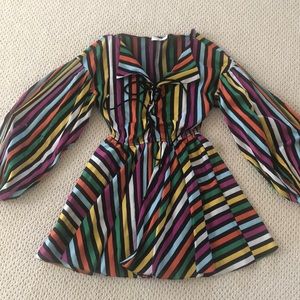 Caroline Constas Rainbow Stripe Dress